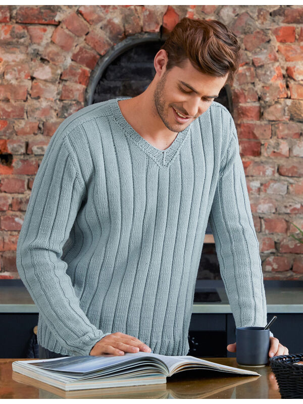 Lana Grossa PULLOVER (Mann) Cool Wool Big - Strikkeoppskrift (NO)