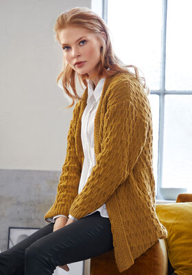 CARDIGAN Cool Wool Big Melange - Strikkeoppskrift (NO) fra Lana Grossa
