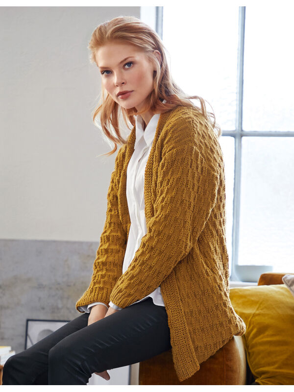 Lana Grossa CARDIGAN Cool Wool Big Melange - Strikkeoppskrift (NO)