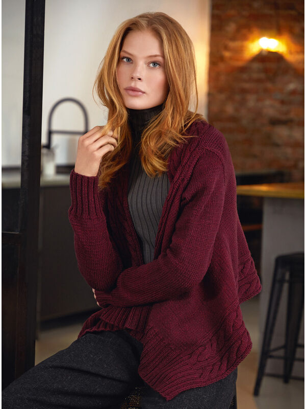 Lana Grossa JACKE Cool Wool Big Melange - Strikkeoppskrift (NO)