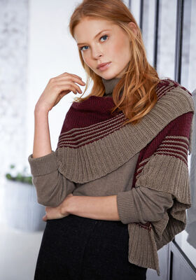 TREKANTSKJERF Cool Wool Big Melange - Strikkeoppskrift (NO) fra Lana Grossa