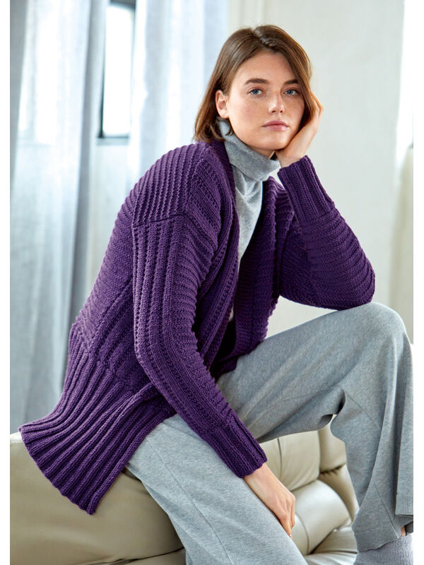 Lana Grossa CARDIGAN Bingo Mélange (GOTS) - Strikkeoppskrift (DK)