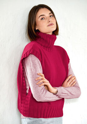 SLIPOVER MIT ROLLKRAGEN · Cool Wool - Strikkeoppskrift (DK) fra Lana Grossa