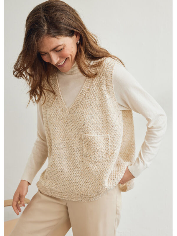 Lana Grossa VEST Landlust Soft Tweed 180 - Strikkeoppskrift (NO)