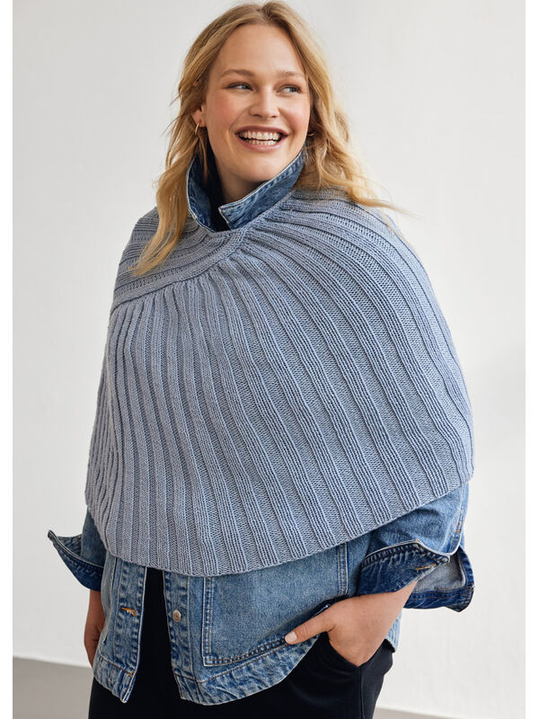 Lana Grossa PONCHO Cool Wool Big - Strikkeoppskrift (NO)