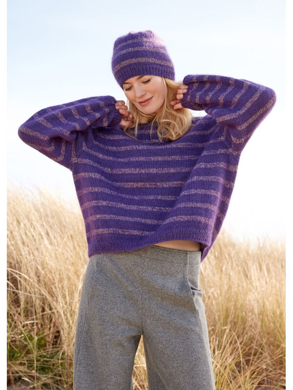 Lana Grossa TOP-DOWN GENSER MED STRIPER Merino Superiore & Silkhair