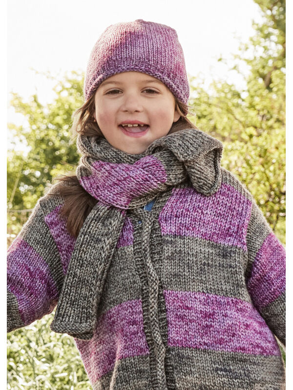 Lana Grossa SKJERF MED STRIPER TIL BARN Vintage Chunky