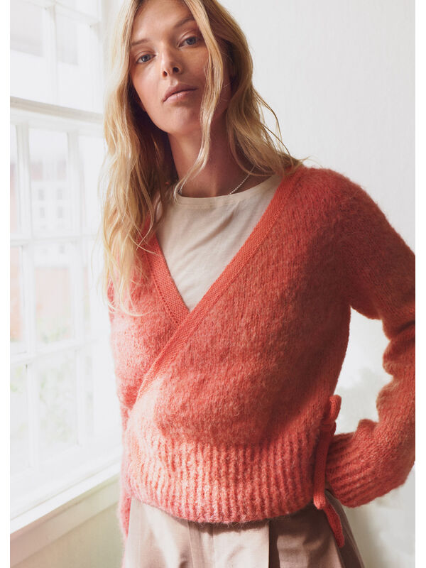 Lana Grossa OMSLAGSJAKKE OVENFRA OG NED  Natural Alpaca Lungo & Ecopuno - Strikkeoppskrift (NO)