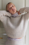 Lana Grossa PULLOVER & NEDERDEL Natural Alpaca Pelo - Strikkeoppskrift (NO)