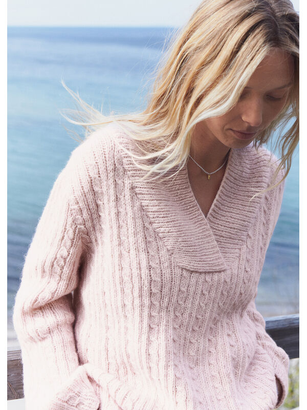 Lana Grossa GENSER STRIKKET OVENFRA OG NED Natural Alpaca Pelo - Strikkeoppskrift (NO)