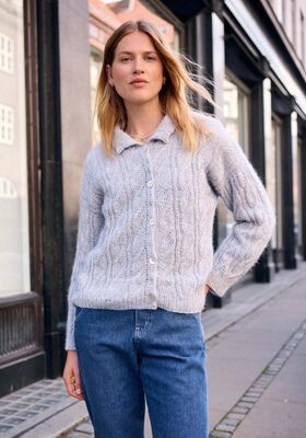 JAKKE OVENFRA OG NED Ecopuno & Silkhair - Strikkeoppskrift (NO) fra Lana Grossa