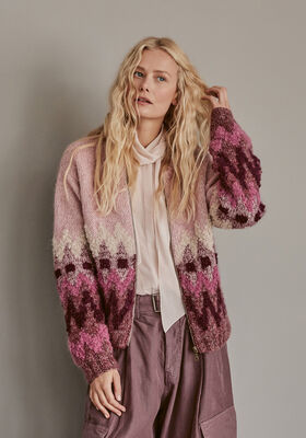 JACQUARD-JAKKE Natural Alpaca Pelo, Silkhair & Orsetto fra Lana Grossa