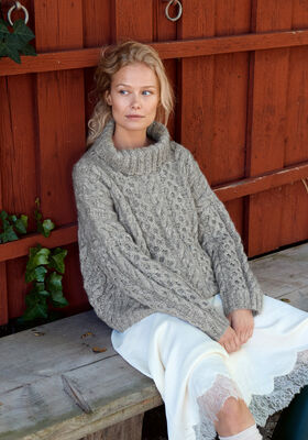 PULLOVER Natural Alpaca Pelo & Natural Superkid Tweed fra Lana Grossa