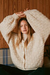 Lana Grossa CARDIGAN Natural Alpaca Pelo - Strikkeoppskrift (DK)