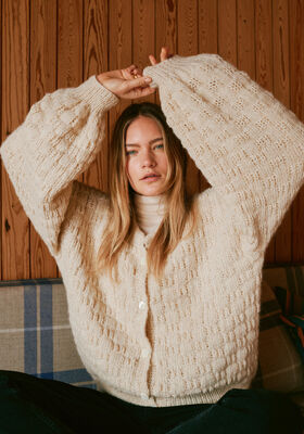 CARDIGAN Natural Alpaca Pelo - Strikkeoppskrift (DK) fra Lana Grossa