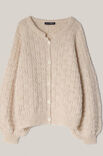 Lana Grossa CARDIGAN Natural Alpaca Pelo - Strikkeoppskrift (DK)