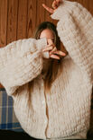 Lana Grossa CARDIGAN Natural Alpaca Pelo - Strikkeoppskrift (DK)