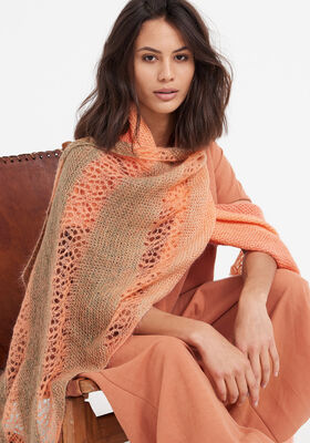 SJAL Cool Wool Lace Hand-dyed & Silkhair - Strikkeoppskrift (DK) fra Lana Grossa