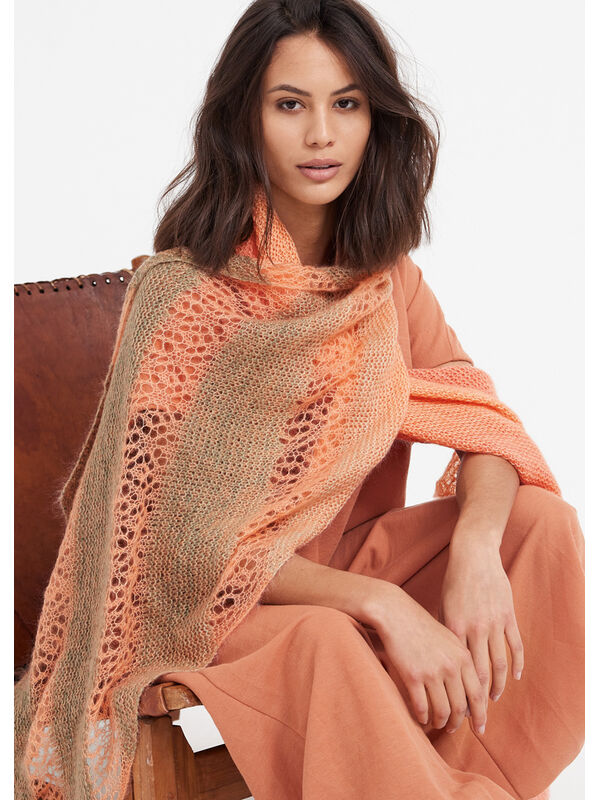 Lana Grossa SJAL Cool Wool Lace Hand-dyed & Silkhair - Strikkeoppskrift (DK)