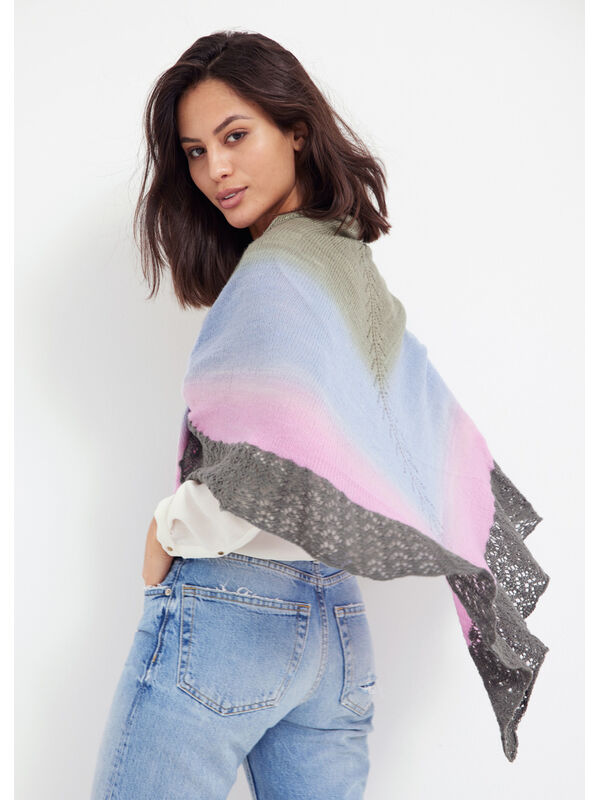 Lana Grossa TREKANTSKJERF Cool Wool Lace Hand-dyed & Cool Wool Lace - Strikkeoppskrift (DK)