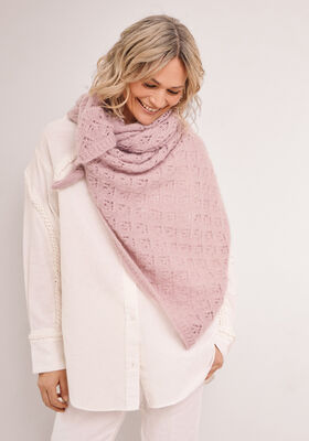 TREKANTSKJERF Cool Wool Lace & Silkhair - Strikkeoppskrift (SE) fra Lana Grossa