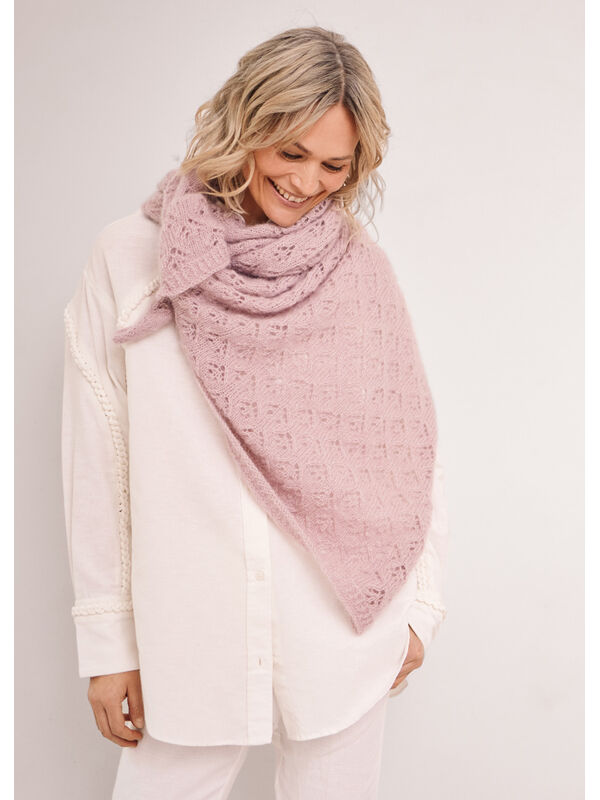 Lana Grossa TREKANTSKJERF Cool Wool Lace & Silkhair - Strikkeoppskrift (SE)