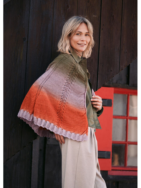 Lana Grossa SJAL Cool Wool Lace hand-dyed & Cool Wool Lace - Strikkeoppskrift (SE)