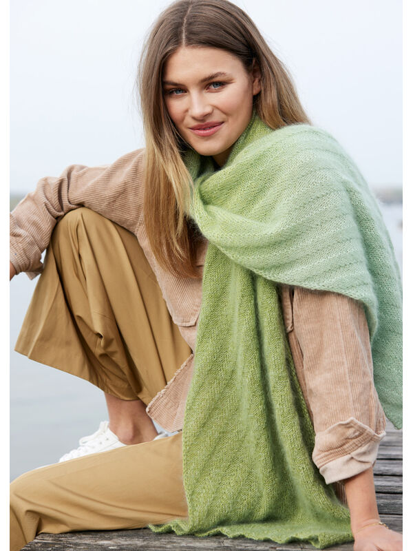 Lana Grossa SJAL Merino Lace Aquarell & Silkhair - Strikkeoppskrift (SE)
