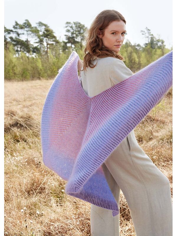 Lana Grossa PONCHOSKJERF Merino Lace Aquarell, Silkhair & Cool Wool Lace