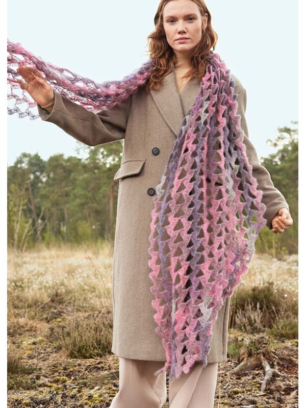 Lana Grossa HEKLET SKJERF Silkhair Print