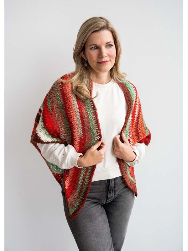 Lana Grossa HEKLET TREKANTSKJERF Gomitolo (Christmas Edition) - Hekleopskrift (SE)