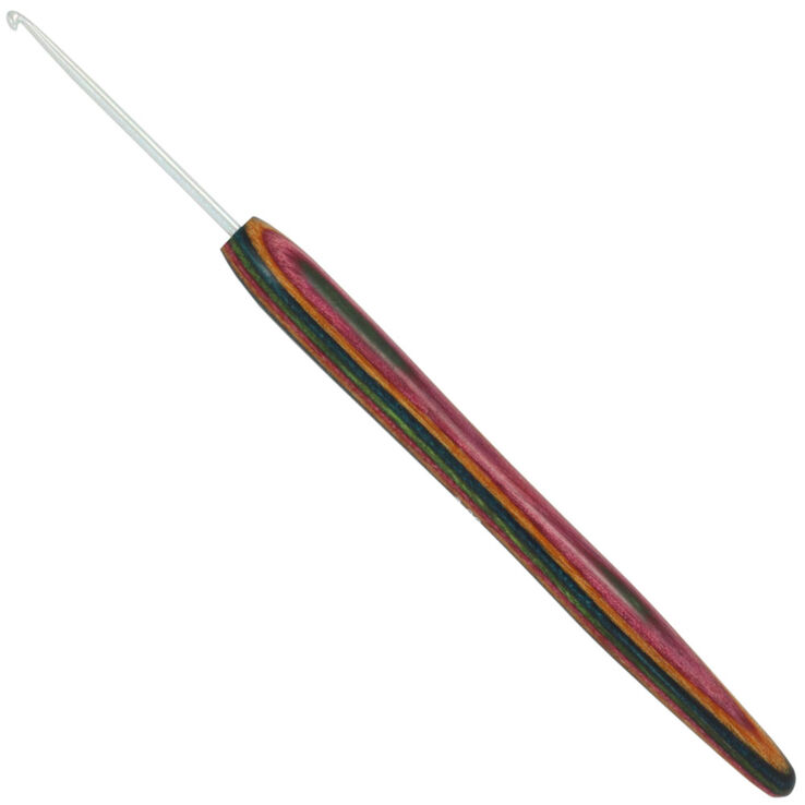 Lana Grossa Heklenål i Aluminium med tregrep i design-tre: Color St. 2,0