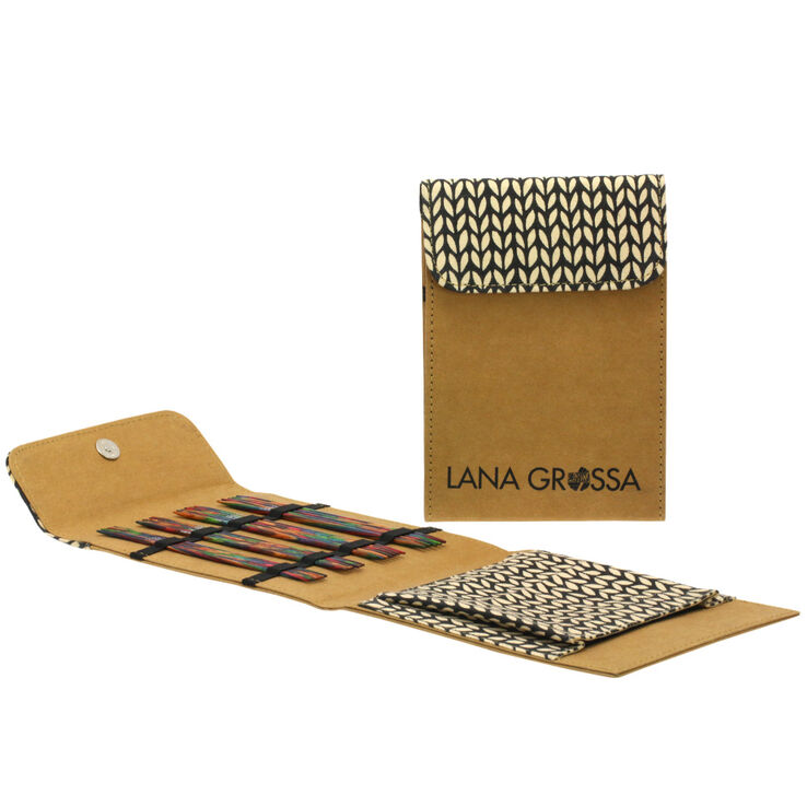 Lana Grossa Sett med ermepinner/settpinner Design-tre Multicolor, 15 cm (brun)