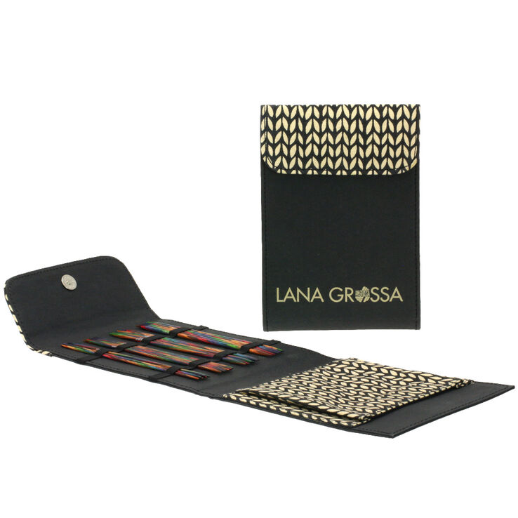 Lana Grossa Sett med ermepinner/settpinner Design-tre Multicolor, 15 cm (svart)