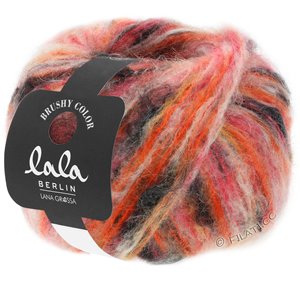Lana Grossa BRUSHY Uni/Print (lala BERLIN) | 101-rosa/oransje/korall/vinrød/svartbrun