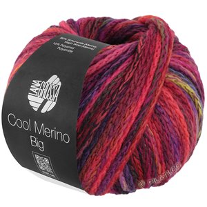 Lana Grossa COOL MERINO Big Color | 401-svartrød/fiolett/pink/fuksia/rød/gulgrønn