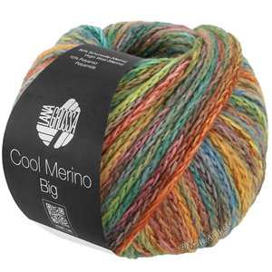 Lana Grossa COOL MERINO Big Color | 404-karamell/jade/petrol/oker/oliven/rosa/mørk brun