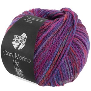 Lana Grossa COOL MERINO Big Color | 408-fuksia/fiolett/blågrå/røykblå/lys grå/blå/tomat