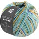 Lana Grossa COOL WOOL 4 SOCKS PRINT III | 7205-turkis/opalgrønn/guloransje/hvit/lys blå/koboltblå