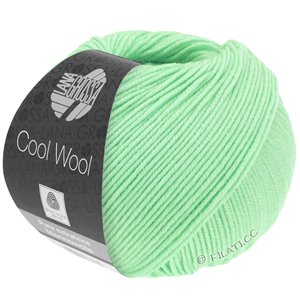 Lana Grossa COOL WOOL   Uni/Melange/Neon | 2087-hvitgrønn