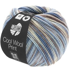 Lana Grossa COOL WOOL  Print | 763-lys blå/grège/beigegrå/gråbrun/blågrå