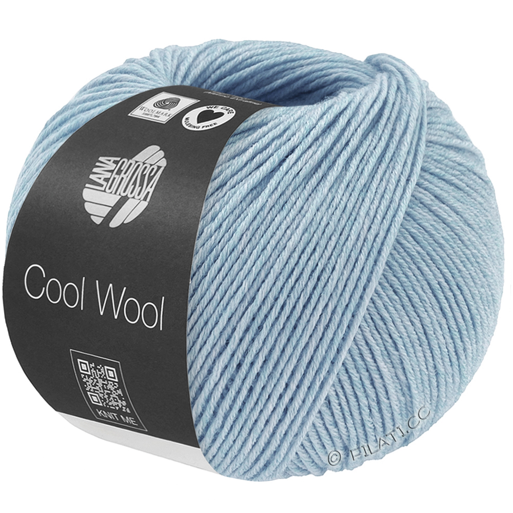 Lana Grossa COOL WOOL Mélange (We Care) | 1502-lys blå melert