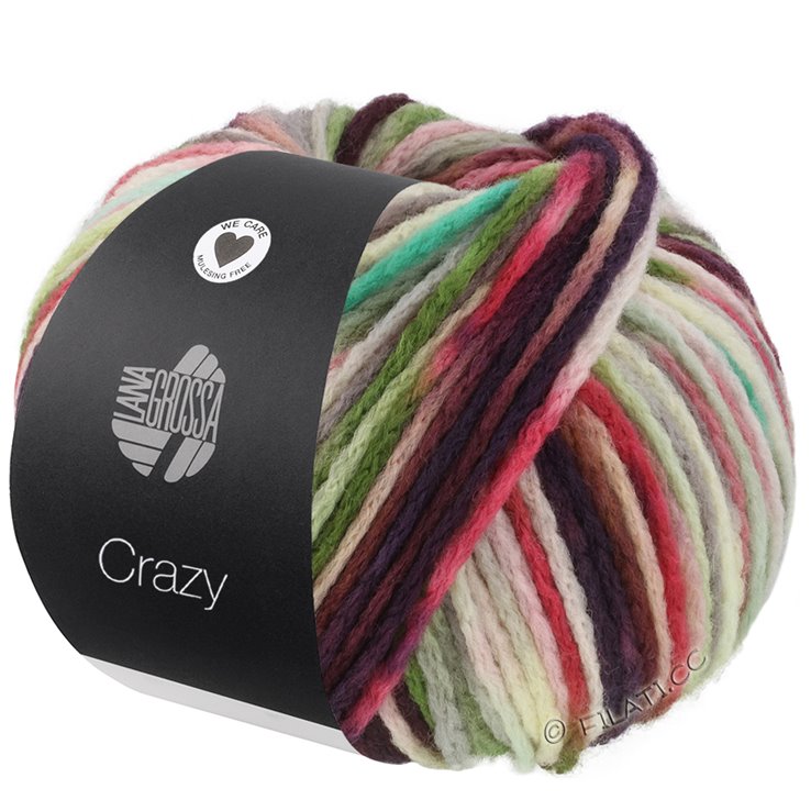 Lana Grossa CRAZY | 01-rosa/mynte/turkis/høygrønn