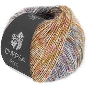 Lana Grossa DIVERSA PRINT | 104-grå/oransje/pink/gul/oliven
