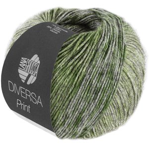 Lana Grossa DIVERSA PRINT | 107-oliven/grønn/gulgrønn/skoggrønn/grågrønn