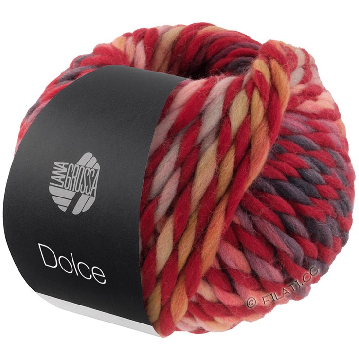 Lana Grossa DOLCE | 03-vinrød/lys rød/grårød/antrasitt