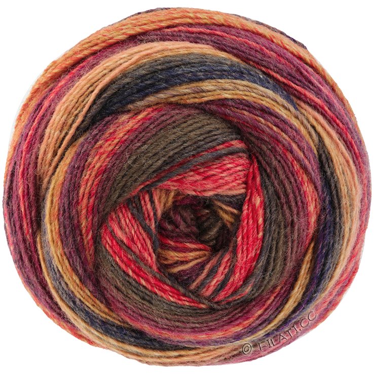 Lana Grossa GOMITOLO ARTE | 1014-burgunder/kamel/laks/rød/gråbrun/mokka/bjørnebær /vinrød