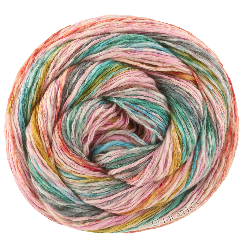 Lana Grossa  | 3041-rosa/sennep/turkis/mørk grønn/gråblå/rust