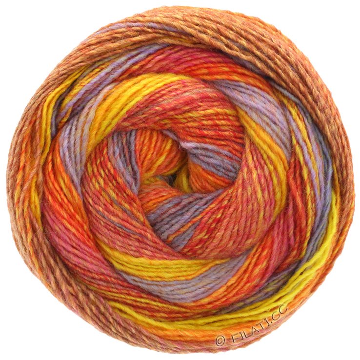 Lana Grossa GOMITOLO MOLTO | 601-rød/oransje/blåfiolett/gul