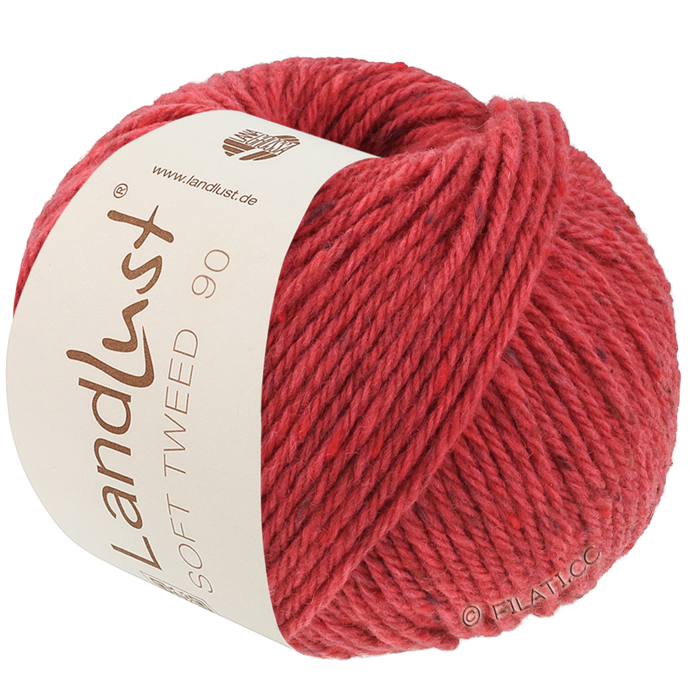 Lana Grossa LANDLUST Soft Tweed 90 | 32-jordbærrød melert